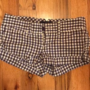 Purple plaid shorts